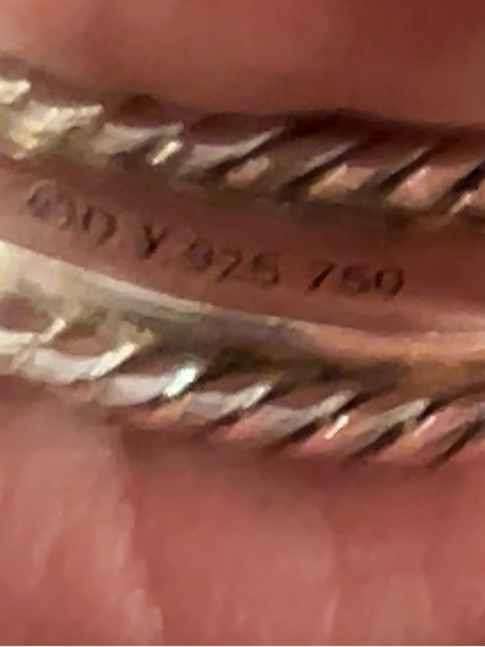 David Yurman Sterling Silver cable twist ring with 18K Gold X Accent - Picture 8 of 15
